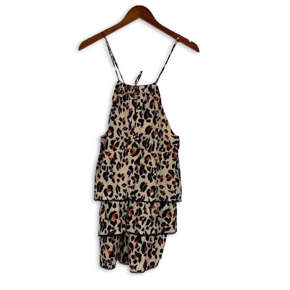 Urban Outfitters NWT Leopard Print Tiered Romper Size Small